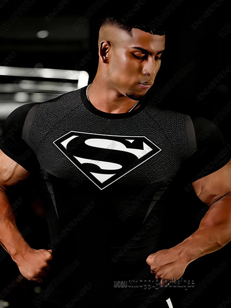 A45741-095-ZK-B-1-C Color Men's 3D Graphic Fitness T-Shirt Slim Fit Gym Top